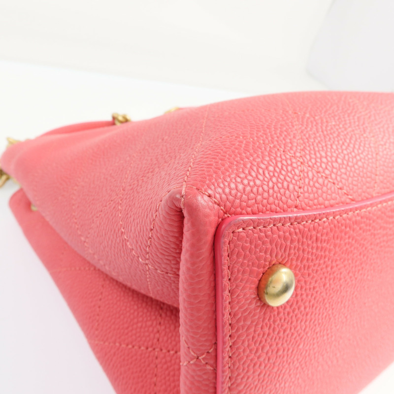 CHANEL 牛皮皮革Bolsa CC Drawstring金扣手挽肩背兩用袋-14