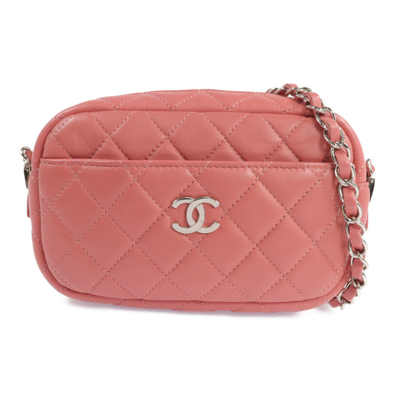 CHANEL 羊皮皮革Camera Bag銀扣鏈帶肩背袋-0