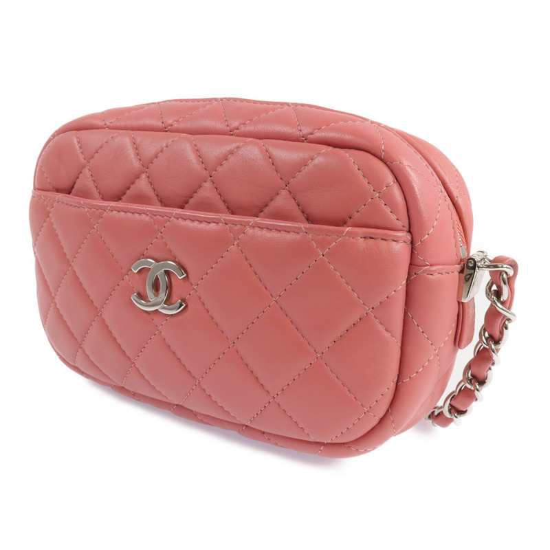 CHANEL 羊皮皮革Camera Bag銀扣鏈帶肩背袋-1