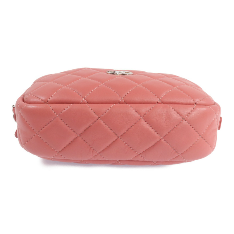 CHANEL 羊皮皮革Camera Bag銀扣鏈帶肩背袋-3