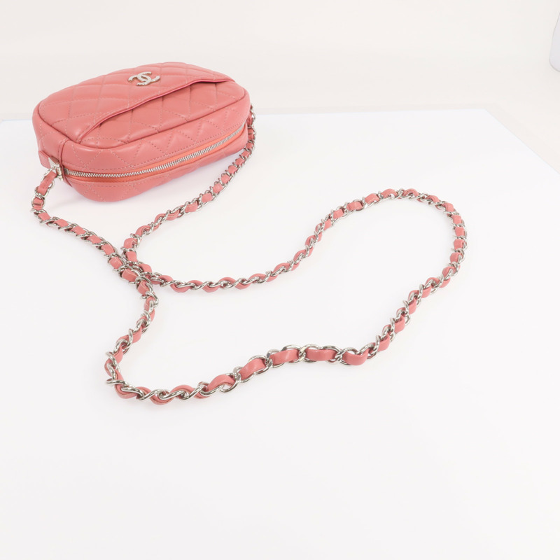 CHANEL 羊皮皮革Camera Bag銀扣鏈帶肩背袋-8