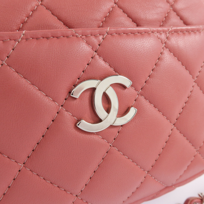 CHANEL 羊皮皮革Camera Bag銀扣鏈帶肩背袋-10