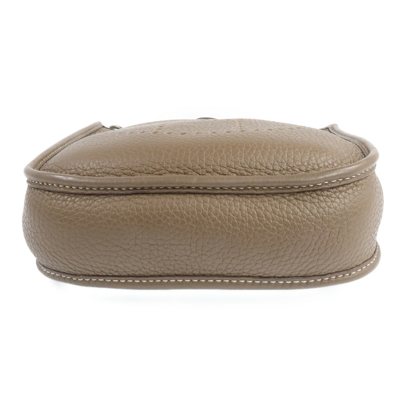HERMES Clemence皮革Evelyne TPM銀扣肩背袋Etoupe-3