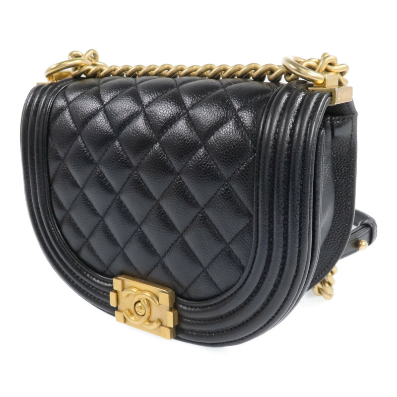 CHANEL 牛皮皮革Boy Chanel金扣鏈帶肩背袋-1
