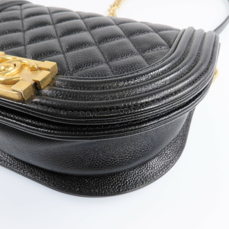 CHANEL 牛皮皮革Boy Chanel金扣鏈帶肩背袋-10