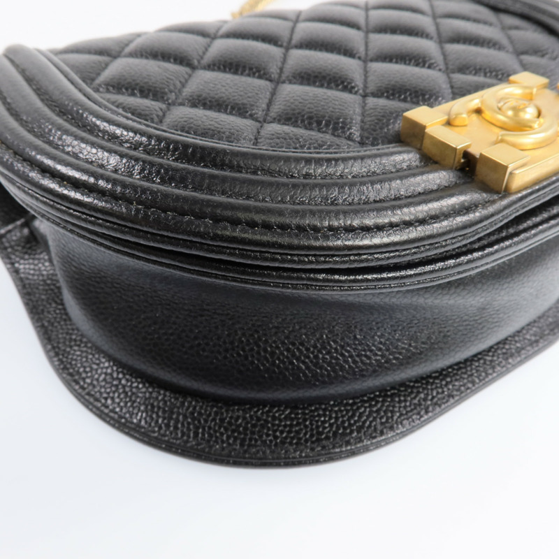 CHANEL 牛皮皮革Boy Chanel金扣鏈帶肩背袋-11