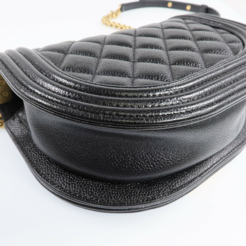 CHANEL 牛皮皮革Boy Chanel金扣鏈帶肩背袋-13