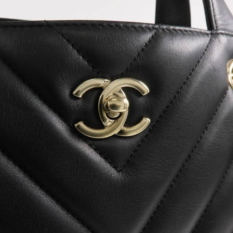 CHANEL 牛皮皮革2way Shoulder Bag金扣手挽肩背兩用袋-8