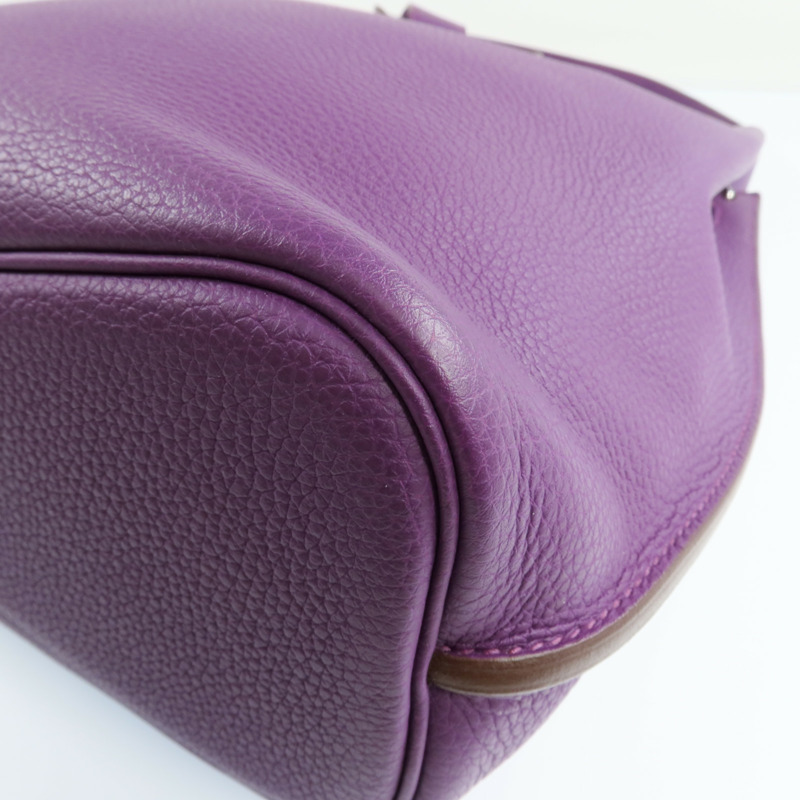 HERMES Clemence皮革So Kelly 22銀扣肩背袋Anemone-8