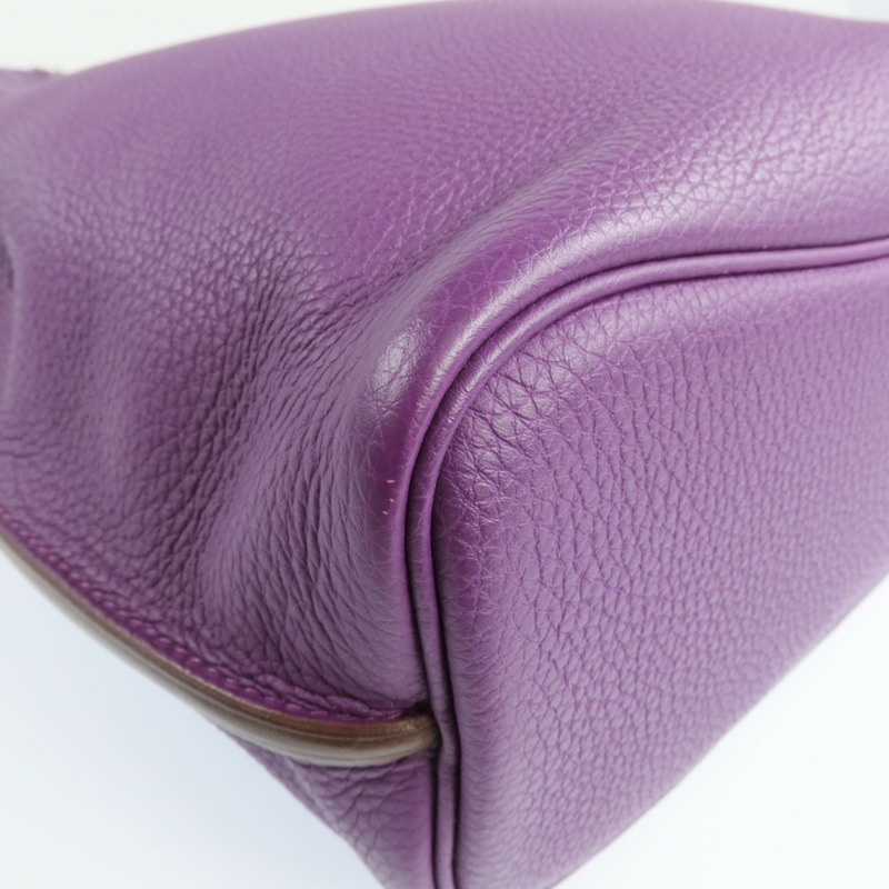 HERMES Clemence皮革So Kelly 22銀扣肩背袋Anemone-9