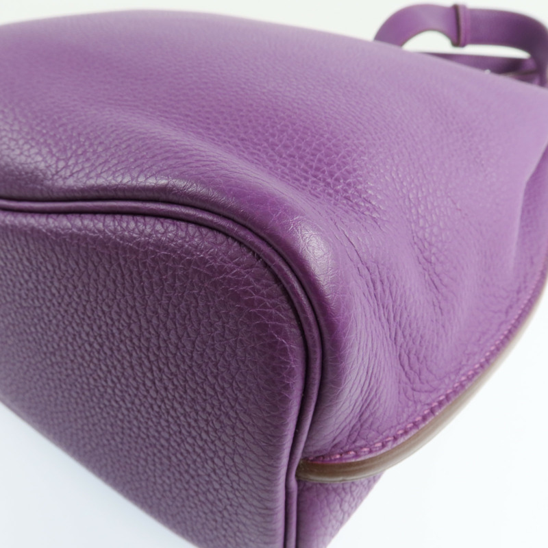 HERMES Clemence皮革So Kelly 22銀扣肩背袋Anemone-10