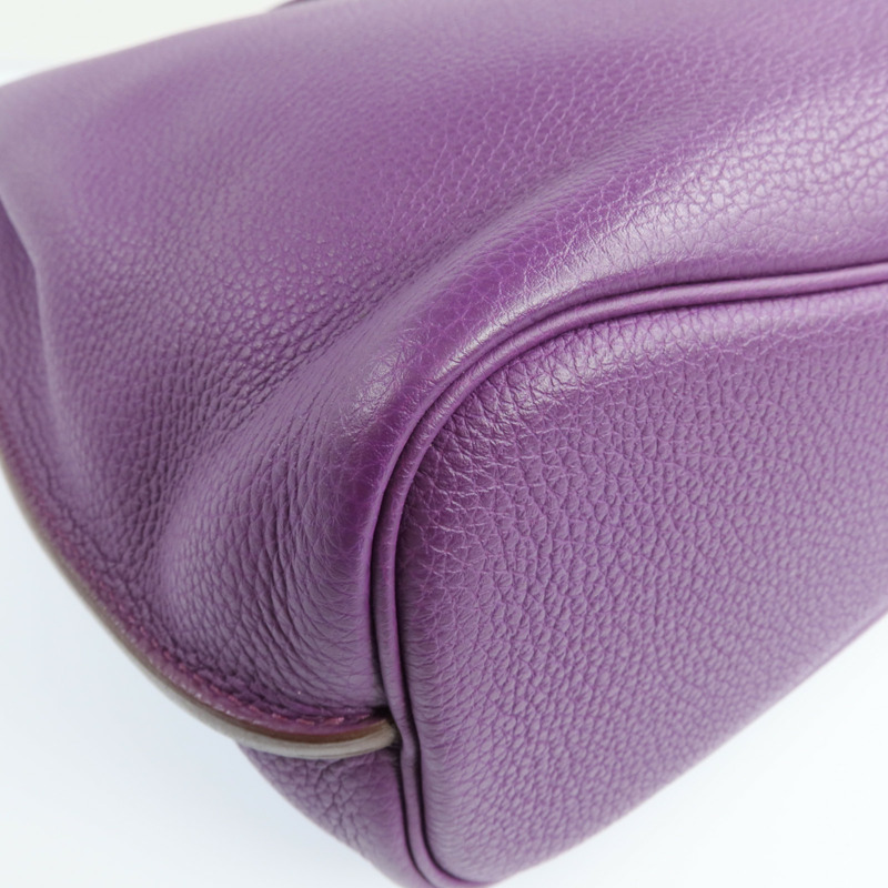 HERMES Clemence皮革So Kelly 22銀扣肩背袋Anemone-11