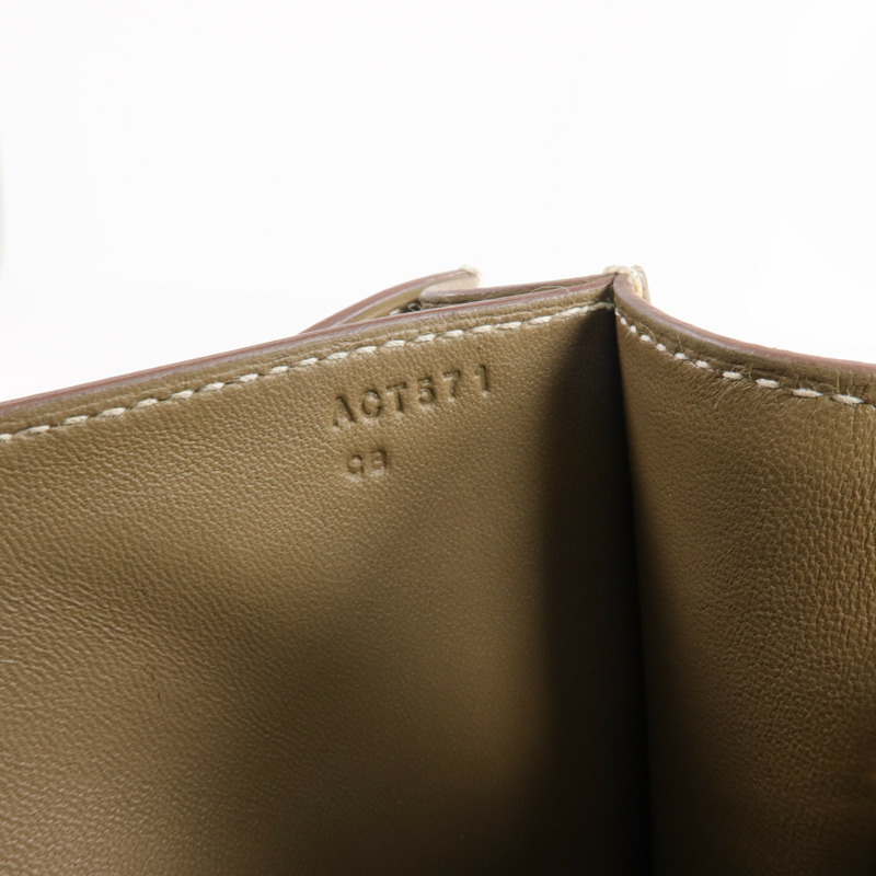 HERMES 皮革Constance 24金扣肩背袋Etoupe-6