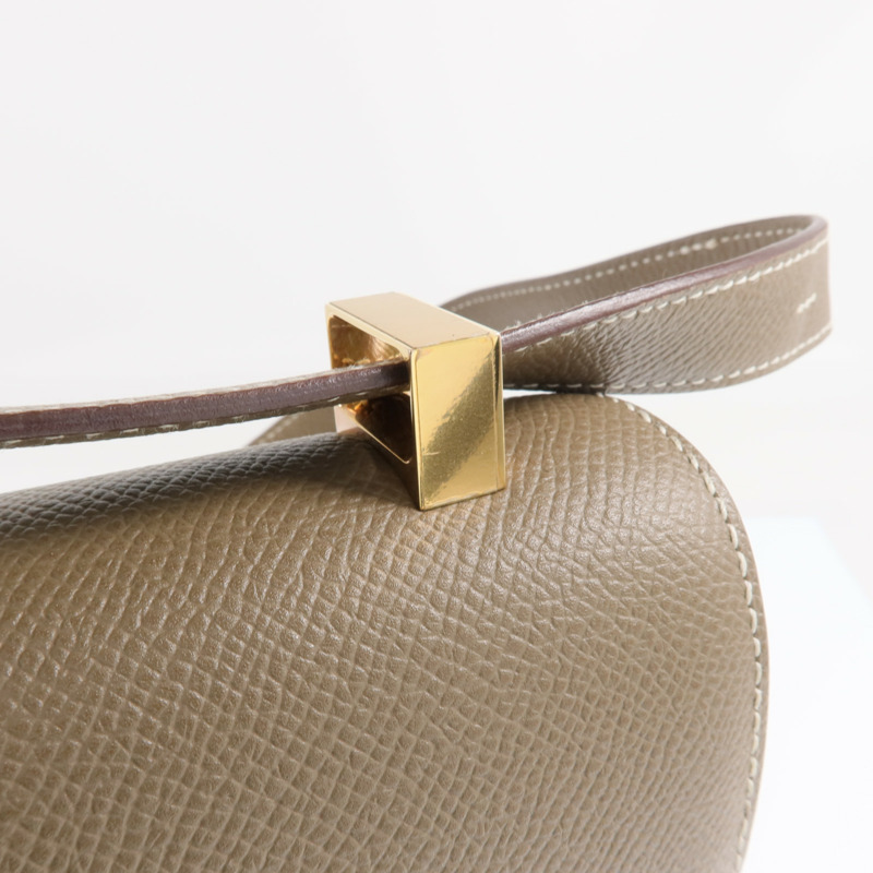 HERMES 皮革Constance 24金扣肩背袋Etoupe-14