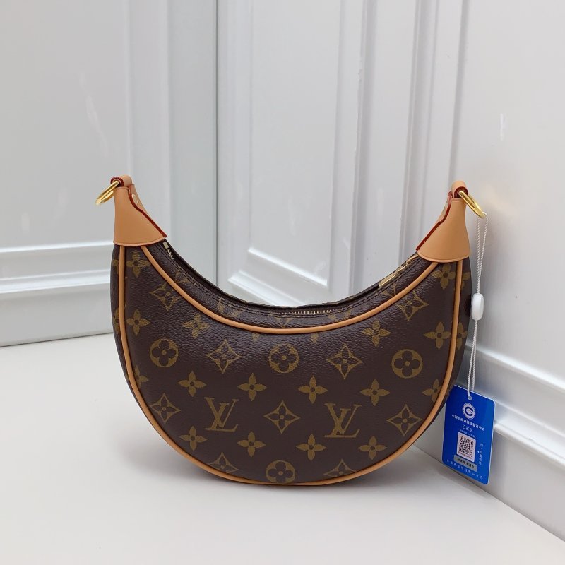 全新 Louis Vuitton路易威登老花豌荳月亮包loop芯片款-1
