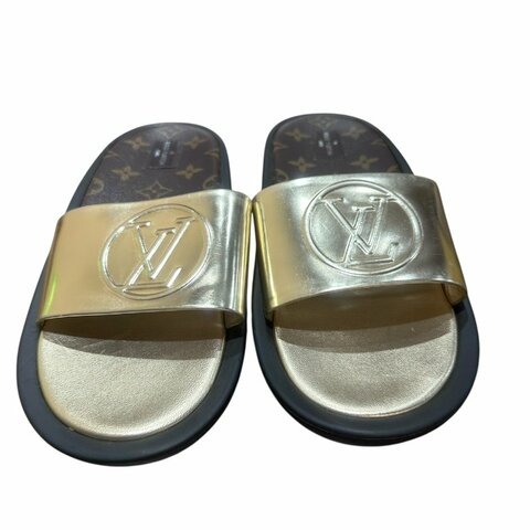 【美收精品】LV 茶金色老花拖鞋 4-705