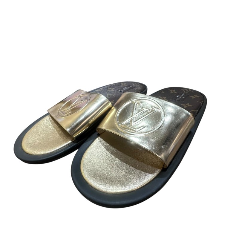 【美收精品】LV 茶金色老花拖鞋 4-705-3