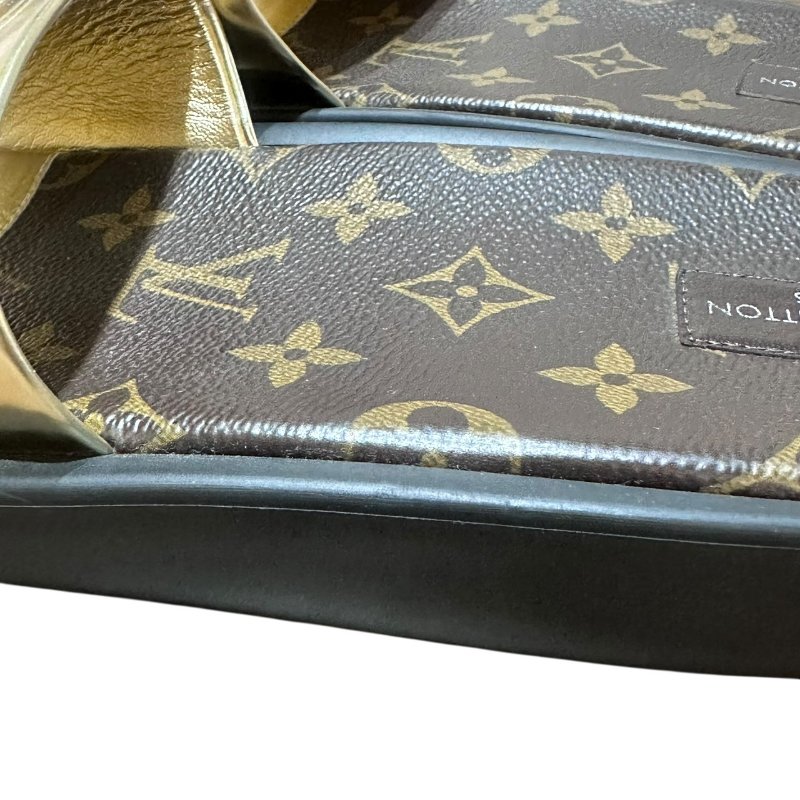【美收精品】LV 茶金色老花拖鞋 4-705-8