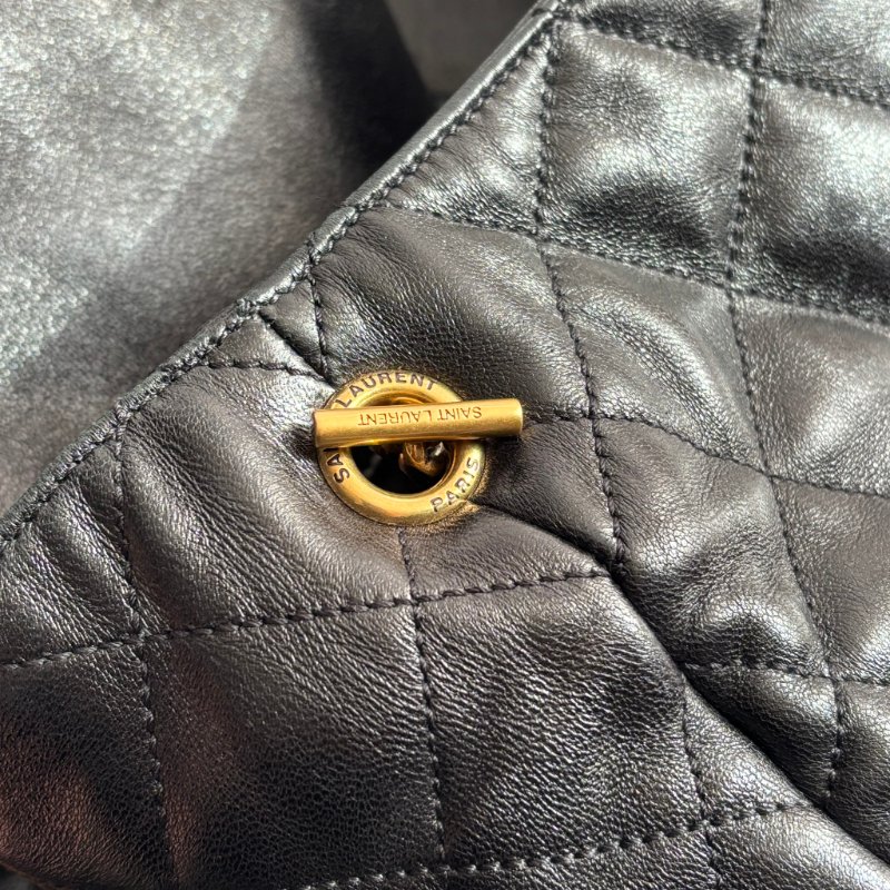 Rosé 同款::Saint Laurent::YSL Icare絎縫小羊皮超大型購物袋 大型手袋黑色-8