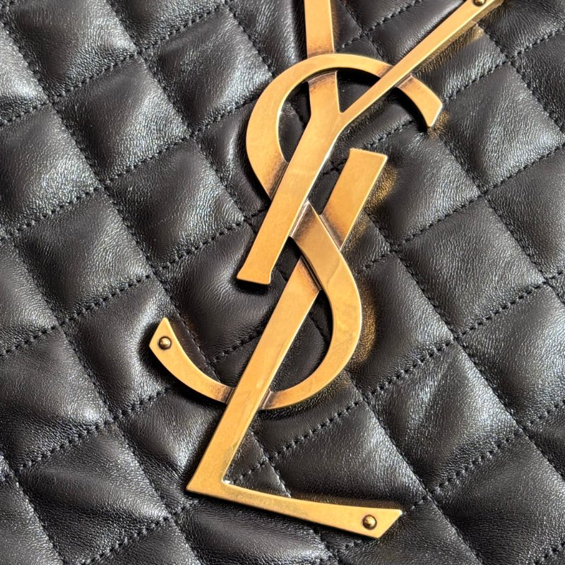 Rosé 同款::Saint Laurent::YSL Icare絎縫小羊皮超大型購物袋 大型手袋黑色-10