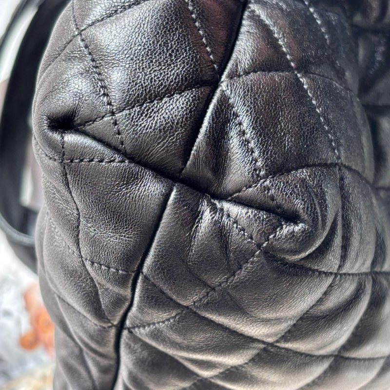 Rosé 同款::Saint Laurent::YSL Icare絎縫小羊皮超大型購物袋 大型手袋黑色-13