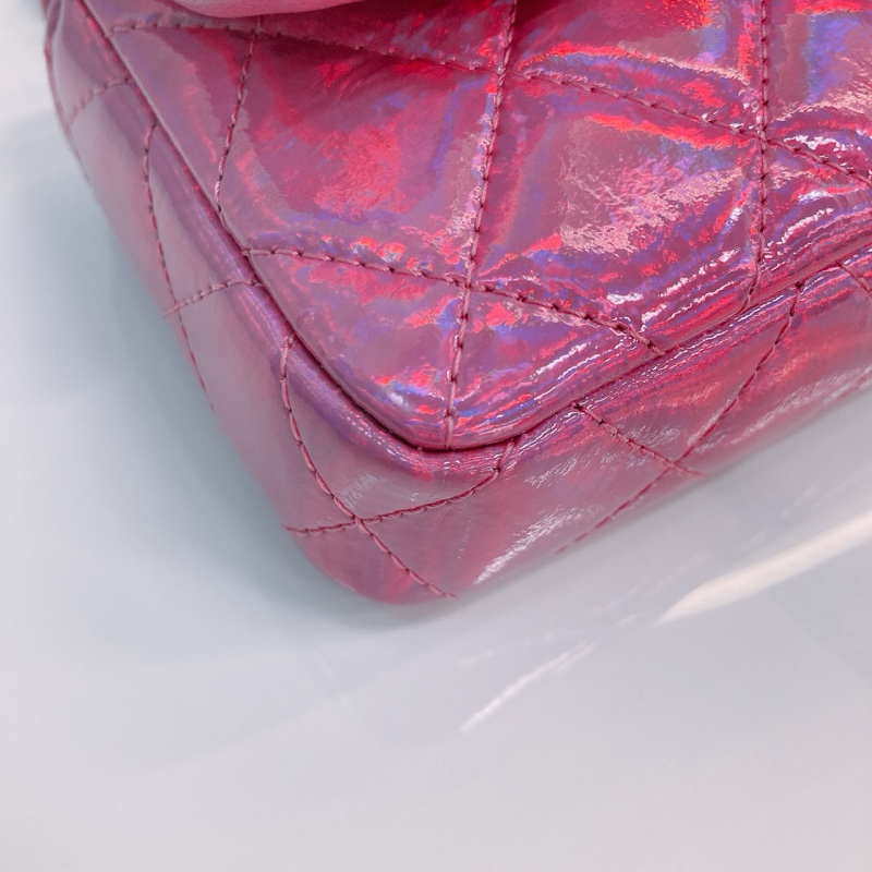 MS0518 CHANEL 香奈兒幻彩桃紅色特別版卡包吊飾CARD HOLDER WITH HOOK GOATSKIN IRIDESCENT PURPLE-6