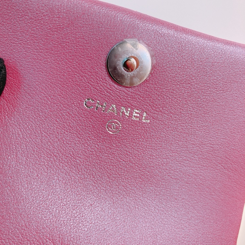 MS0518 CHANEL 香奈兒幻彩桃紅色特別版卡包吊飾CARD HOLDER WITH HOOK GOATSKIN IRIDESCENT PURPLE-15