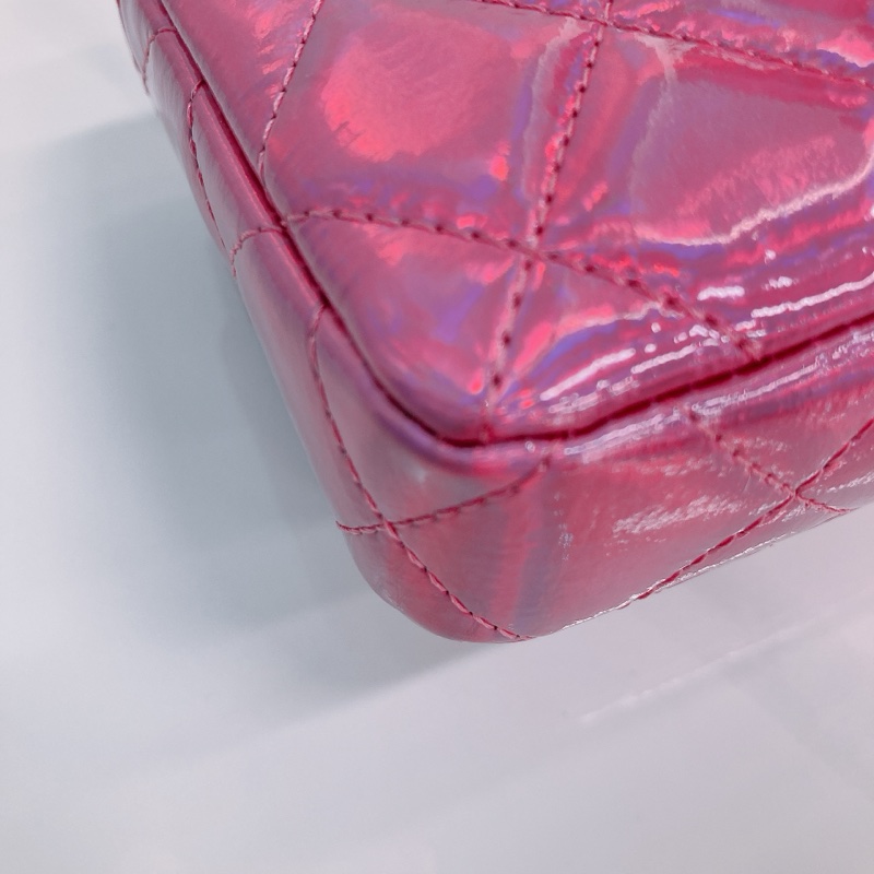 MS0518 CHANEL 香奈兒幻彩桃紅色特別版卡包吊飾CARD HOLDER WITH HOOK GOATSKIN IRIDESCENT PURPLE-23