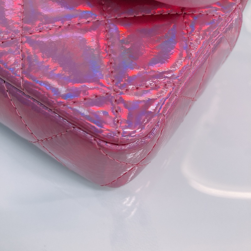 MS0518 CHANEL 香奈兒幻彩桃紅色特別版卡包吊飾CARD HOLDER WITH HOOK GOATSKIN IRIDESCENT PURPLE-24