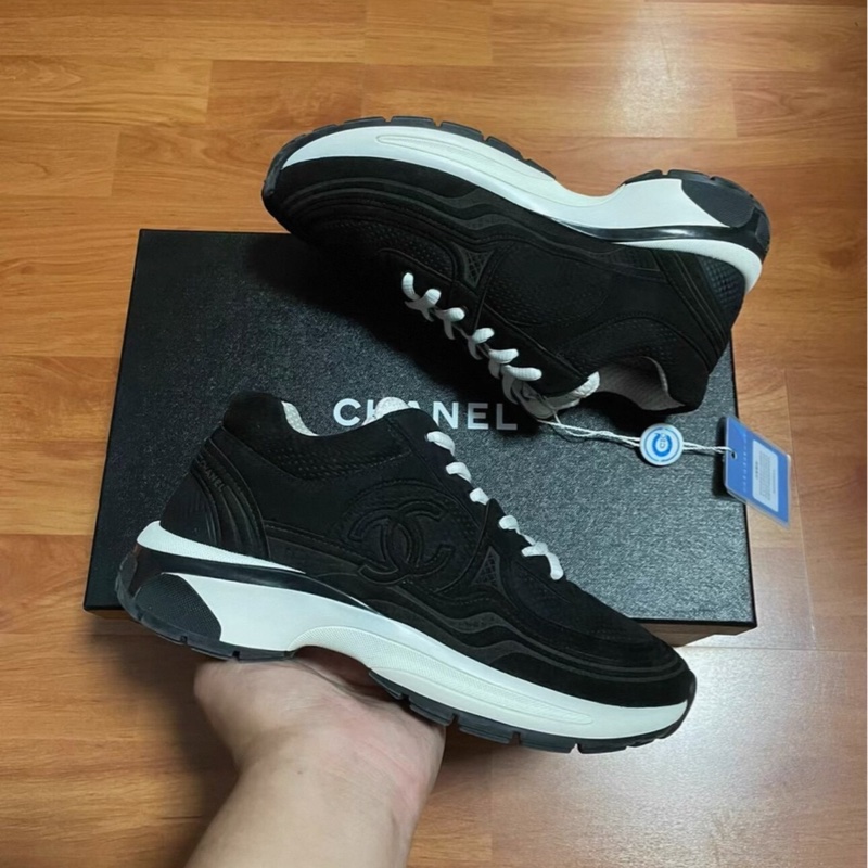 Chanel香奈兒24s黑角大王 低幫休閒鞋 黑色 36碼-1