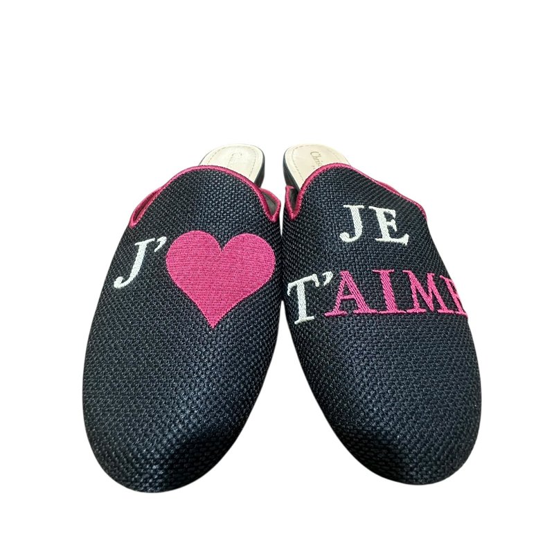 【美收精品】DIOR黑色愛心拖鞋 4-737-0