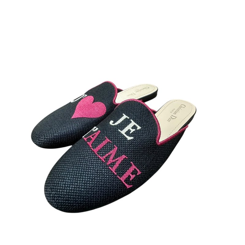 【美收精品】DIOR黑色愛心拖鞋 4-737-1