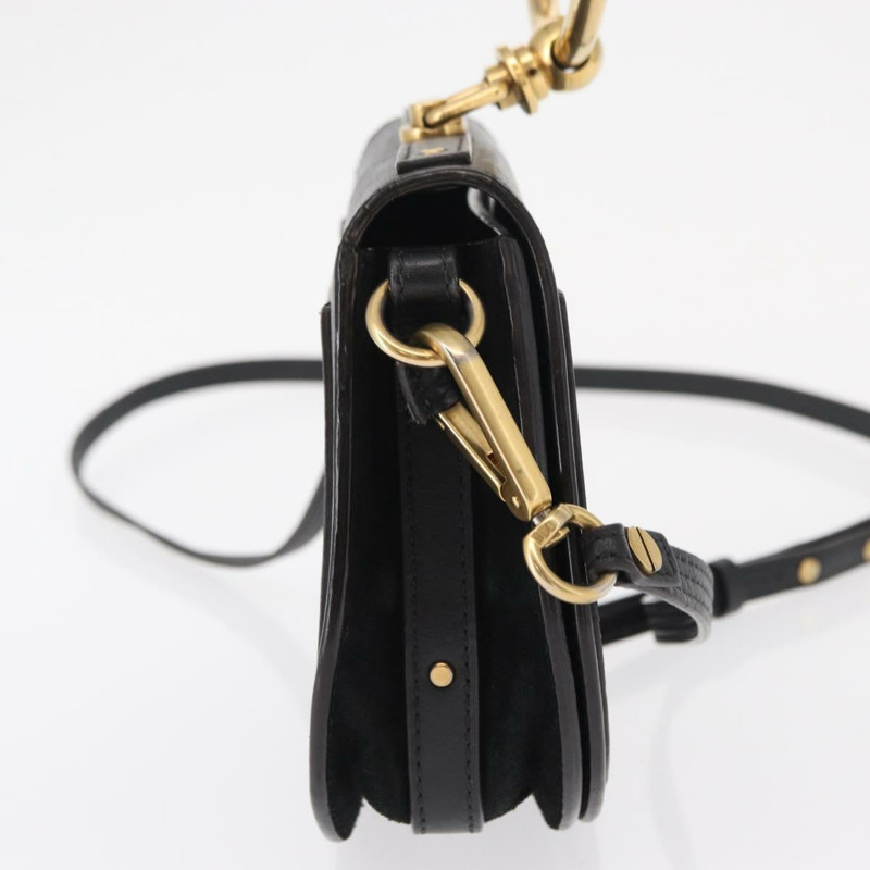 【日本直送】Chloe Nile 手提包 皮革 兩用 黑色 金色 正品 162770-3