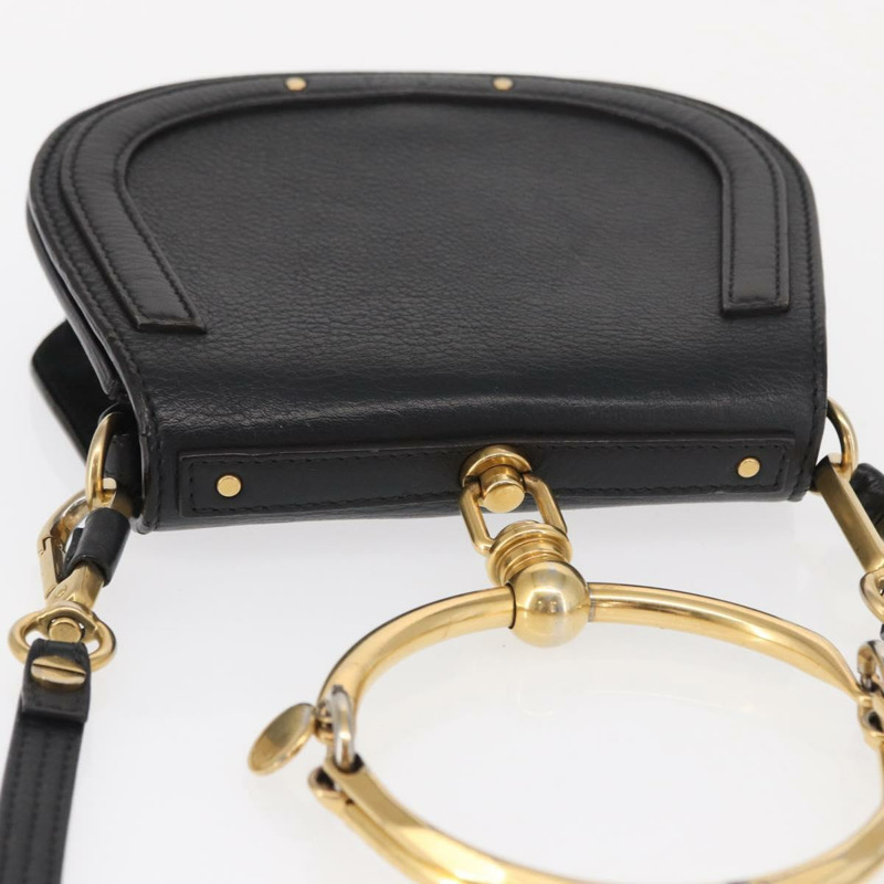 【日本直送】Chloe Nile 手提包 皮革 兩用 黑色 金色 正品 162770-5