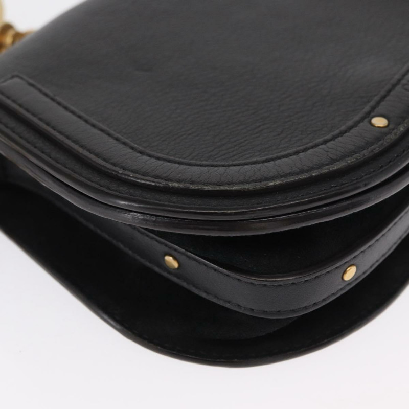 【日本直送】Chloe Nile 手提包 皮革 兩用 黑色 金色 正品 162770-9