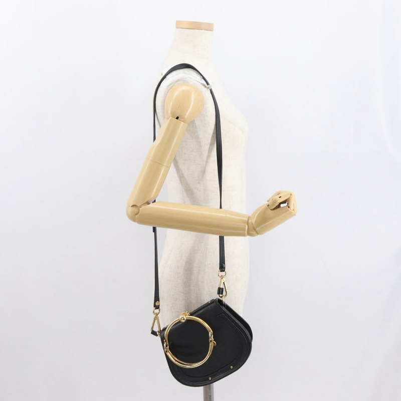 【日本直送】Chloe Nile 手提包 皮革 兩用 黑色 金色 正品 162770-23