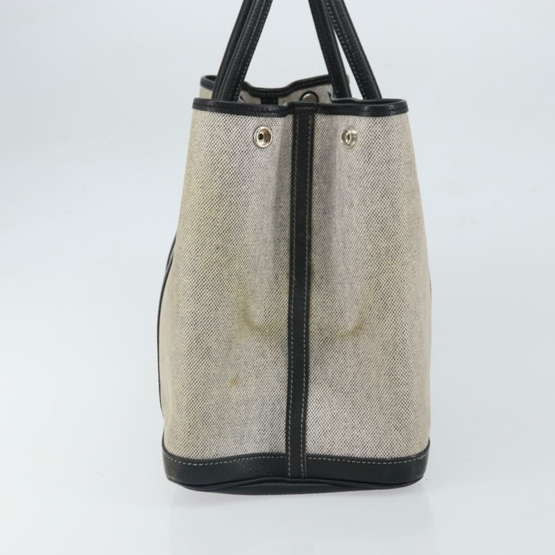 【日本直送】愛馬仕 Garden Party PM 手袋 塗層帆布 灰色 銀色 正品 159912-2