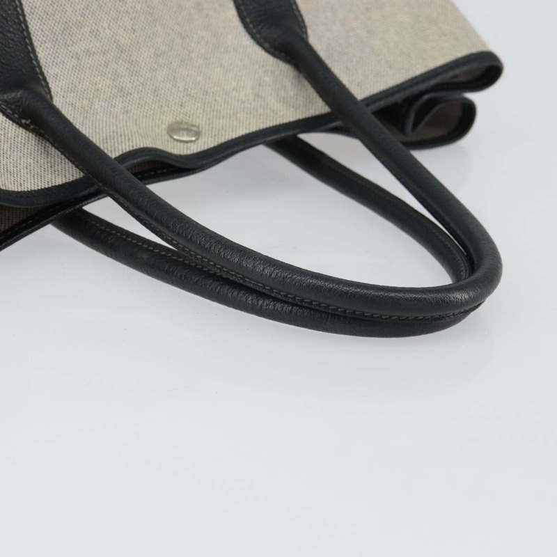 【日本直送】愛馬仕 Garden Party PM 手袋 塗層帆布 灰色 銀色 正品 159912-6