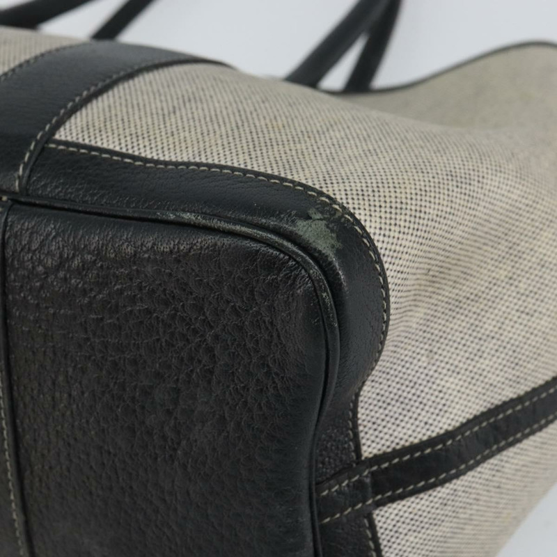 【日本直送】愛馬仕 Garden Party PM 手袋 塗層帆布 灰色 銀色 正品 159912-8