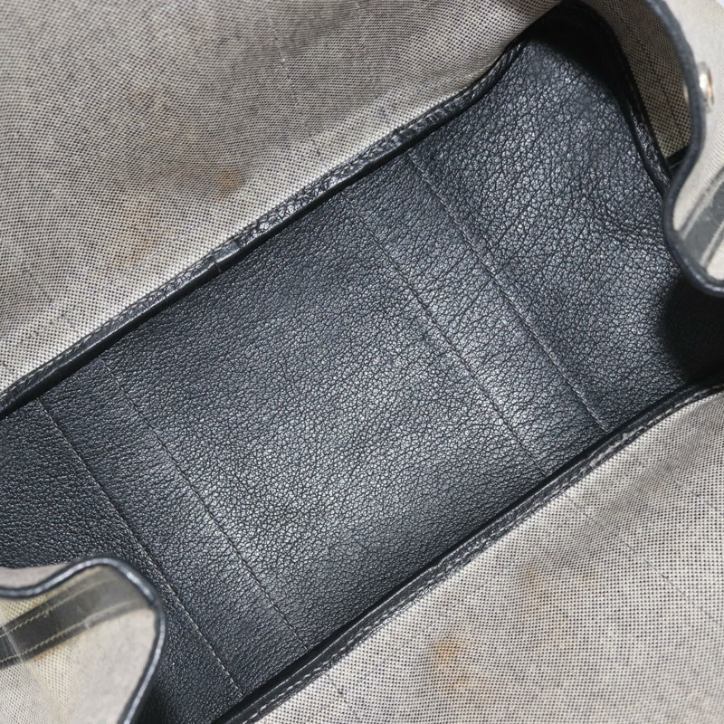 【日本直送】愛馬仕 Garden Party PM 手袋 塗層帆布 灰色 銀色 正品 159912-9