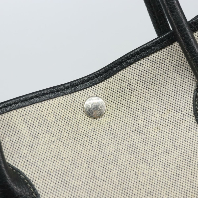 【日本直送】愛馬仕 Garden Party PM 手袋 塗層帆布 灰色 銀色 正品 159912-16