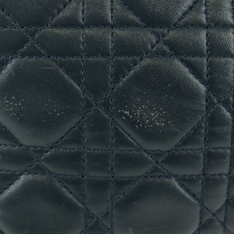 【日本直送】Christian Dior Lady Dior Canage 手袋，羊皮材質，海軍藍金色，正品，貨號 163234V-2