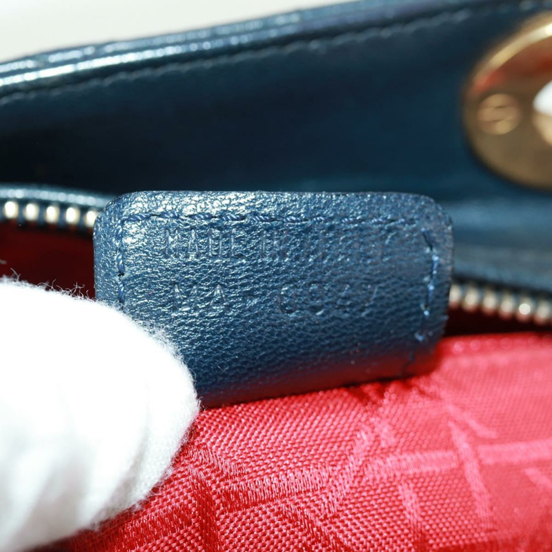 【日本直送】Christian Dior Lady Dior Canage 手袋，羊皮材質，海軍藍金色，正品，貨號 163234V-10