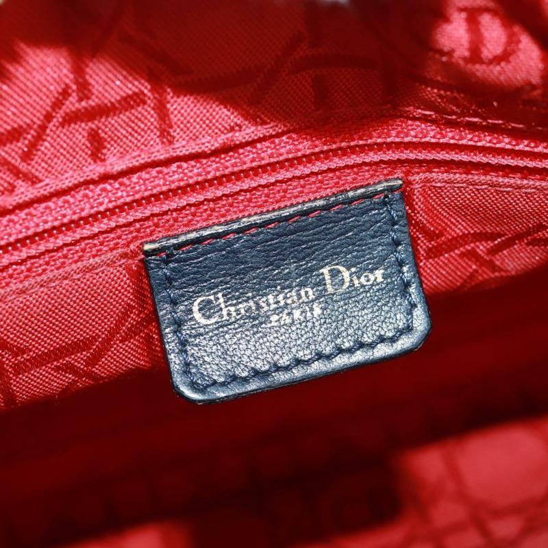 【日本直送】Christian Dior Lady Dior Canage 手袋，羊皮材質，海軍藍金色，正品，貨號 163234V-19