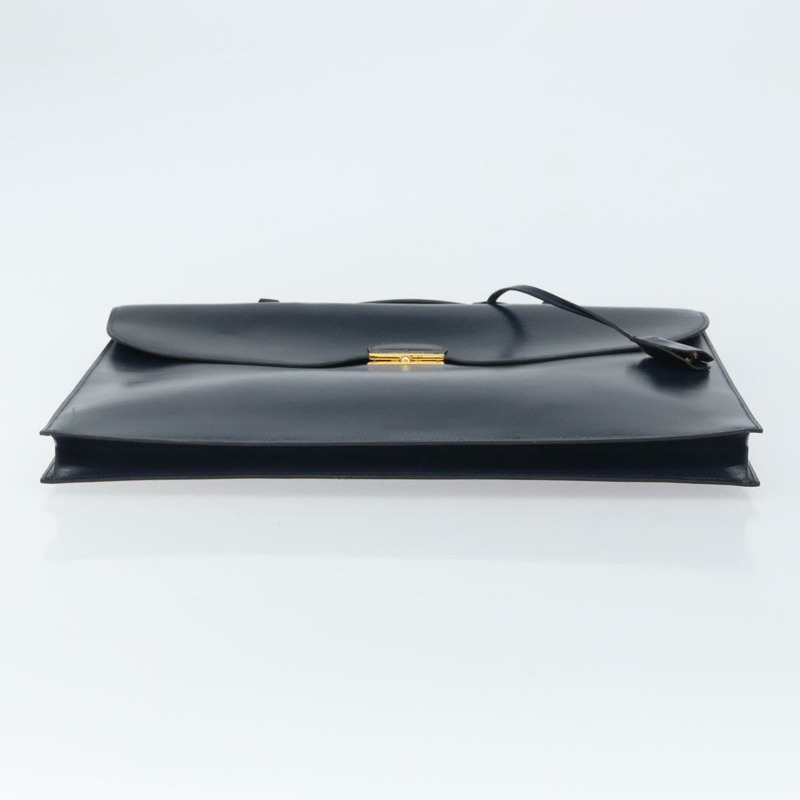 【日本直送】愛馬仕 Kirius 商務包 皮革 海軍藍 金色 正品 bs32277-4