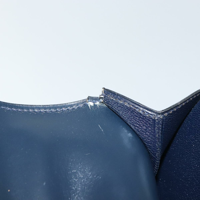 【日本直送】愛馬仕 Kirius 商務包 皮革 海軍藍 金色 正品 bs32277-10