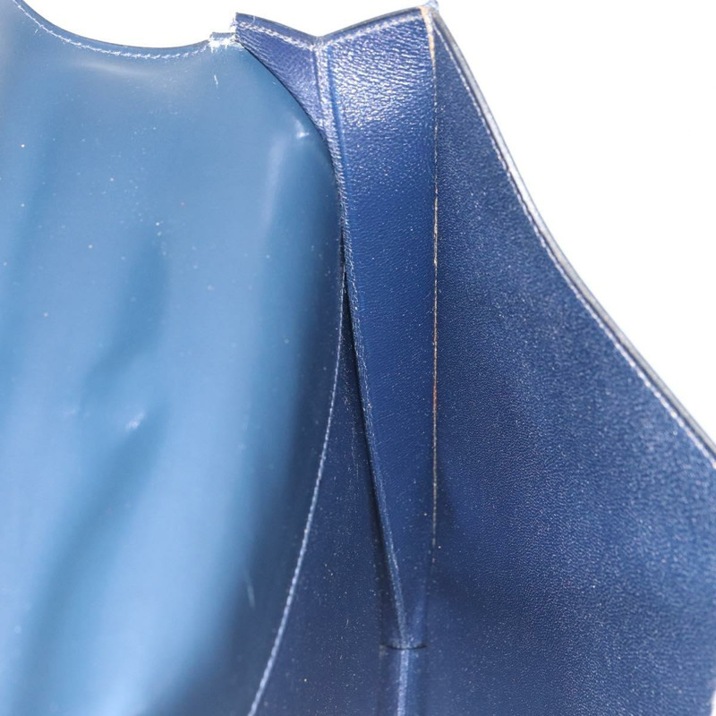 【日本直送】愛馬仕 Kirius 商務包 皮革 海軍藍 金色 正品 bs32277-19