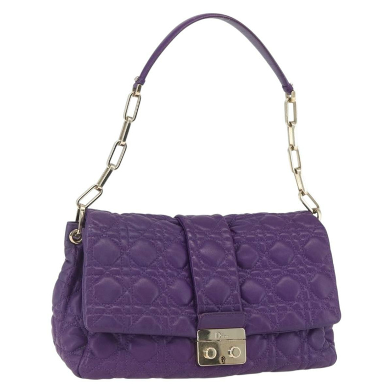 【日本直送】Christian Dior Miss Dior 鏈條肩背包 皮革 藍色 金色 Auth mr1834V-0