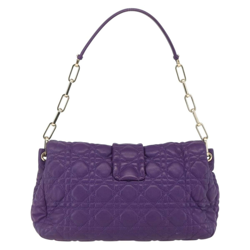 【日本直送】Christian Dior Miss Dior 鏈條肩背包 皮革 藍色 金色 Auth mr1834V-1