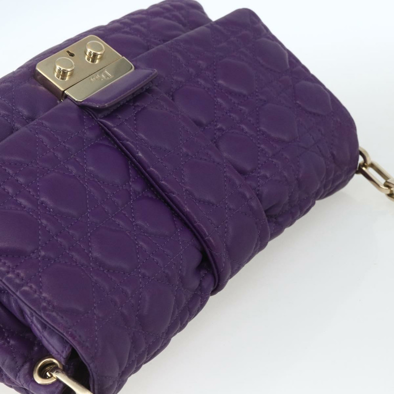 【日本直送】Christian Dior Miss Dior 鏈條肩背包 皮革 藍色 金色 Auth mr1834V-5